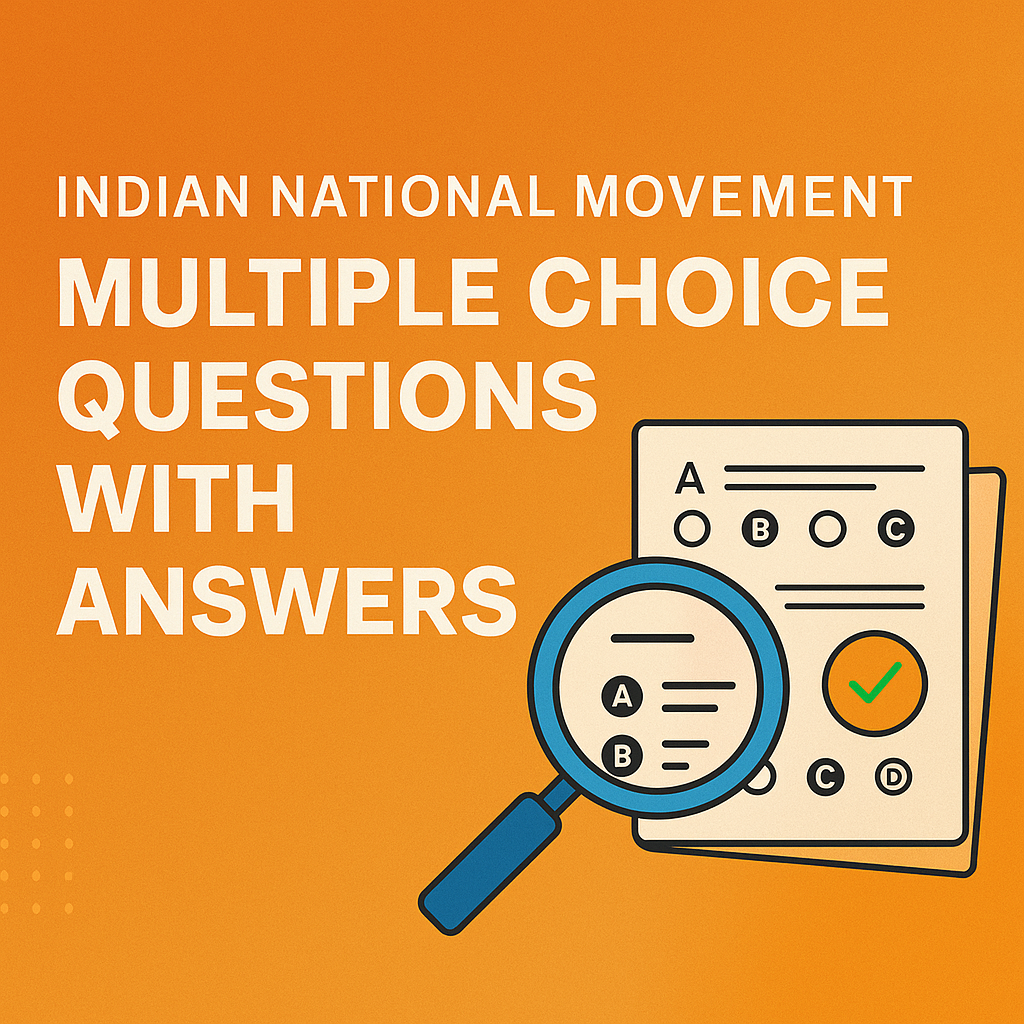 Indian National Movement multiple choice questions with answers