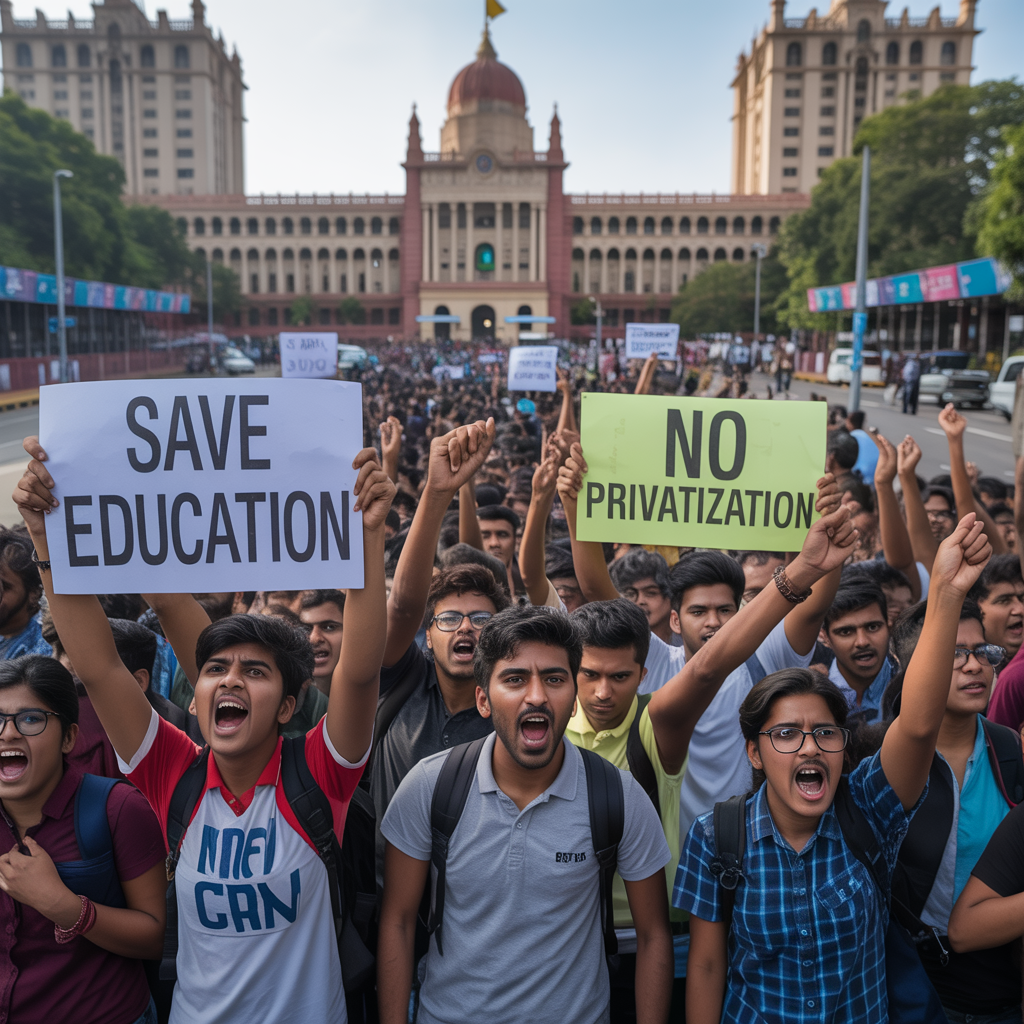 Student Union Protests State Moves Toward Privatizing Education in Bengaluru