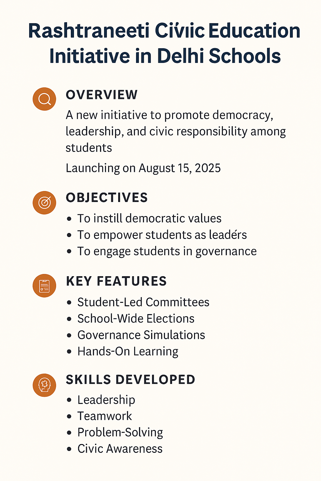 Rashtraneeti civic education initiative in Delhi schools