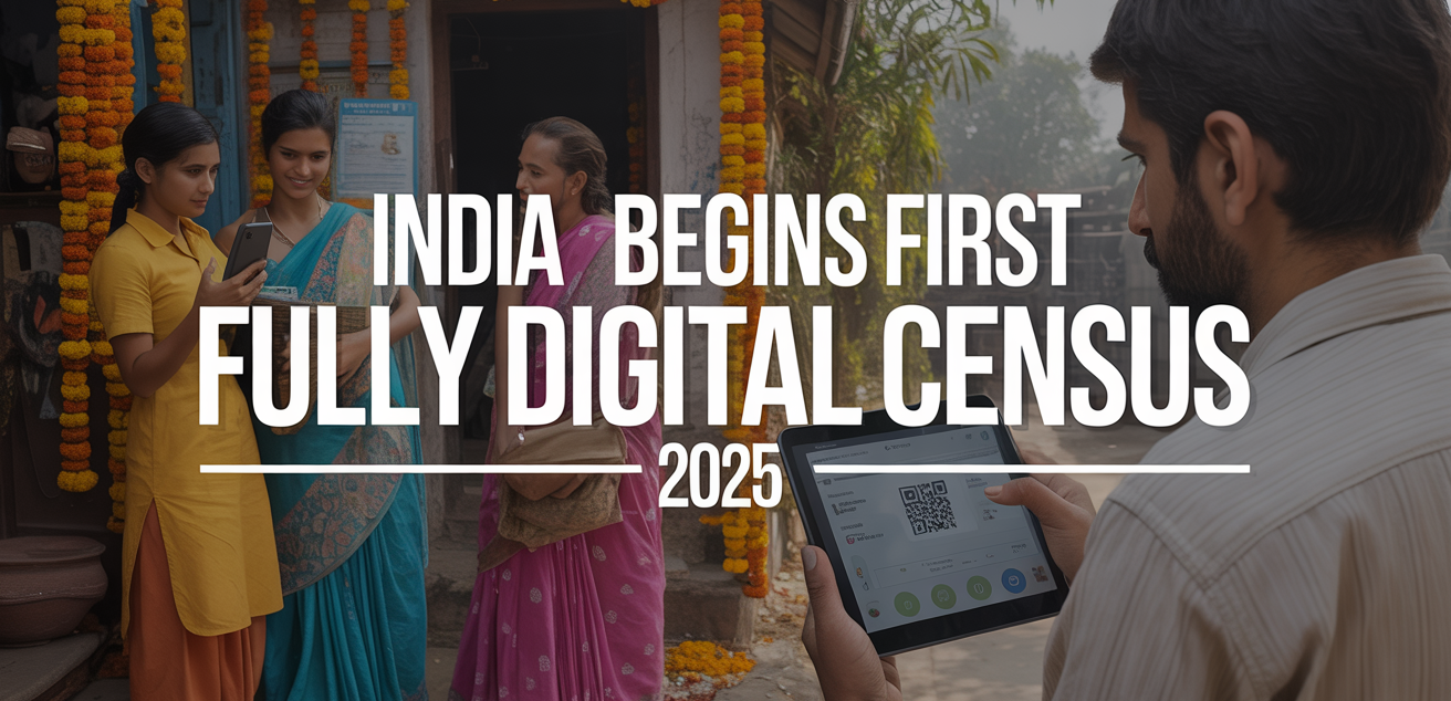 🇮🇳 India Begins First Fully Digital Census 2025: A Historic Shift Toward Smart, Transparent & Efficient Governance