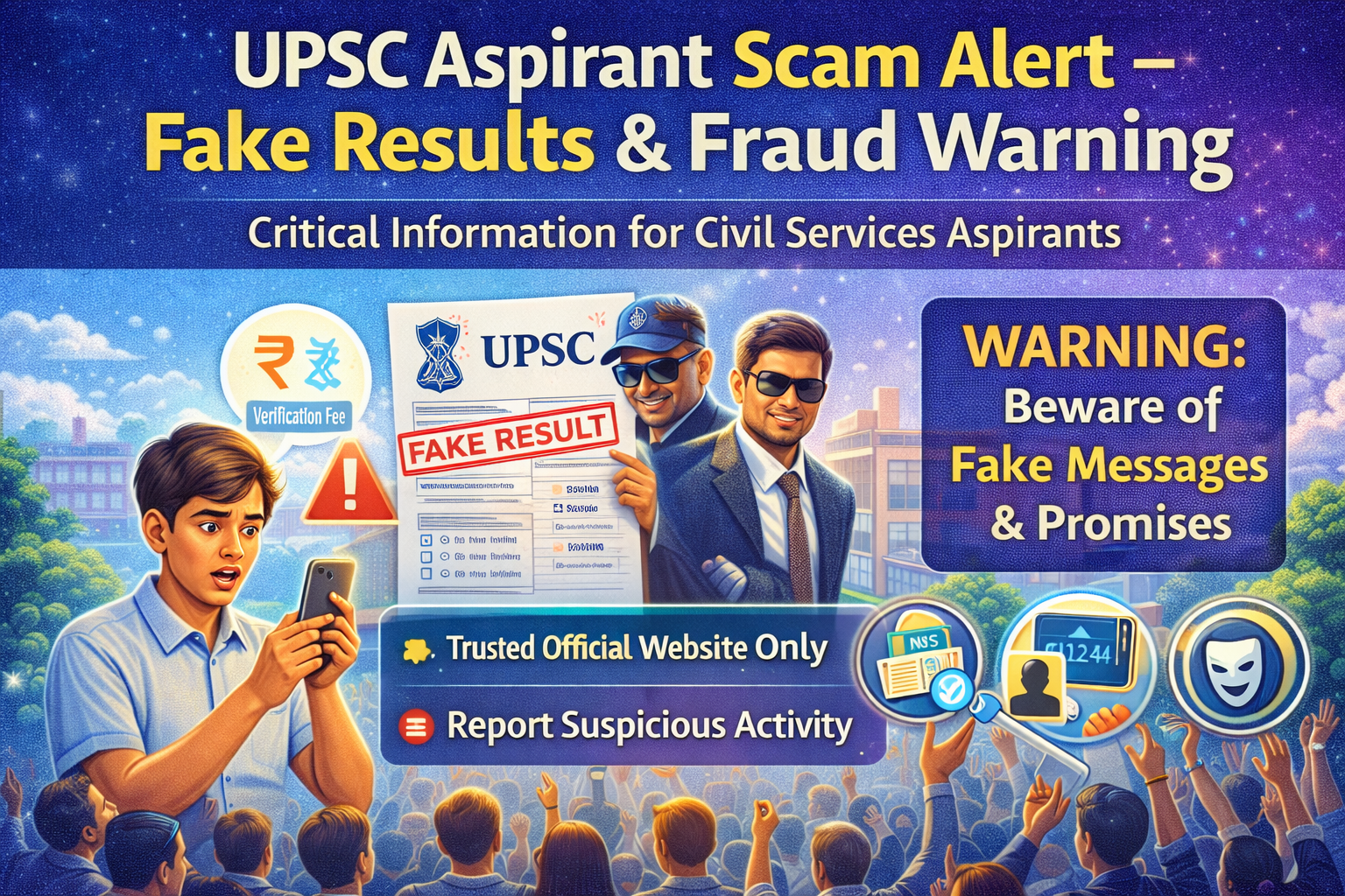 UPSC Aspirant Scam Alert — Fake Results & Fraud Warning